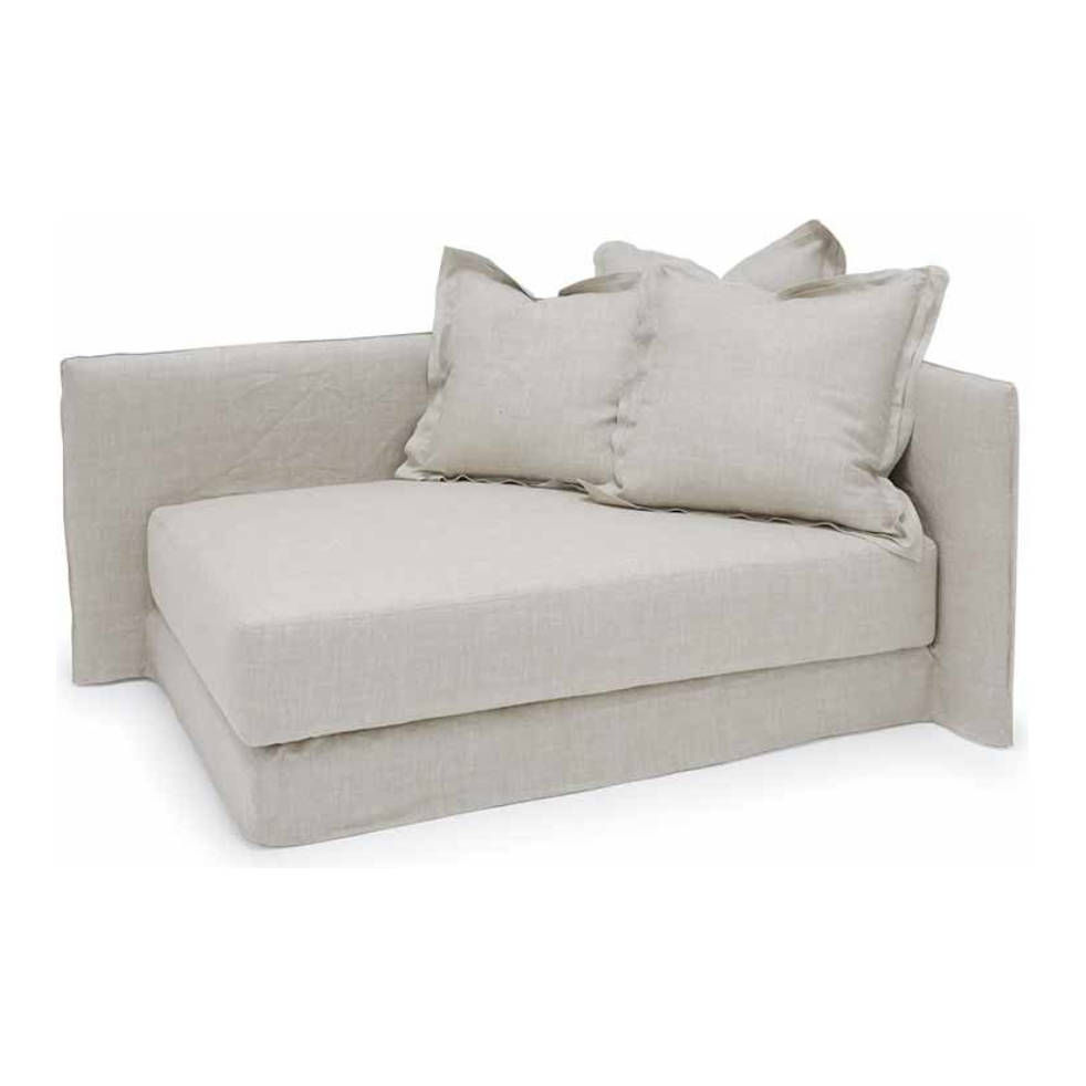 The Kate Sofa by Verellen is a modern-lovers dream!  The exaggerated high arms and juicy, spring down cushion are the ultimate in comfort. Removable multi-back down-filled pillows can be personalized to your liking. Shown in a heavy duty laundered casual linen. Extra deep with a moderately low seat height.  • Overall Height: 30” • Arm Height: 30” • Seat Height: 16.5” • Exterior Depth: 44” • Seat Depth: 27” • Interior Depth: 37”