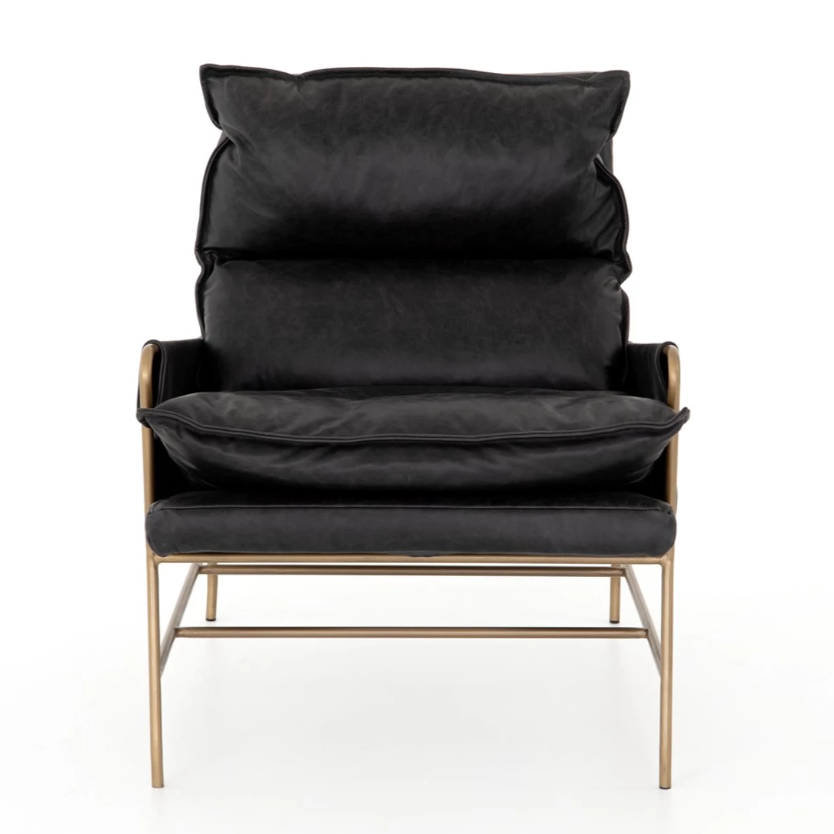 Featuring Taryn Chair - Sonoma Black by Four Hands at Amethyst Home. This Taryn Chair - Sonoma Black is a nod to relaxed modernism, playing up the natural depth of exclusive top-grain leather, with buckle details and low-slung styling crafting the hippest of vibes.
Overall Dimensions: 28"W x 37"L x 35"HColors: Sonoma Black, Aged BrassMaterials: Top Grain Leath.  Amethyst Home provides interior design, new home construction design consulting, vintage area rugs, and lighting in the Miami metro area.