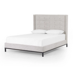Featuring Newhall Bed - Plushtone Linen by Four Hands at Amethyst Home. Subtle, modern elegance found in this Newhall Bed - Plushtone Linen. A low, tufted headboard in a light textural grey pairs with a simple gunmetal iron base.
Queen Overall Dimensions: 64.5"W x 86.5"L x 55"HKing Overall Dimensions: 80.5"W x 86.5"L x 55"H
Colors: Plushtone Linen, GunmetalMat.  Amethyst Home provides interior design, new home construction design consulting, vintage area rugs, and lighting in the Tampa metro area.