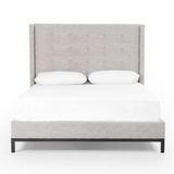 Featuring Newhall Bed - Plushtone Linen by Four Hands at Amethyst Home. Subtle, modern elegance found in this Newhall Bed - Plushtone Linen. A low, tufted headboard in a light textural grey pairs with a simple gunmetal iron base.
Queen Overall Dimensions: 64.5"W x 86.5"L x 55"HKing Overall Dimensions: 80.5"W x 86.5"L x 55"H
Colors: Plushtone Linen, GunmetalMa.  Amethyst Home provides interior design, new home construction design consulting, vintage area rugs, and lighting in the Boston metro area.