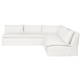 Featuring Laguna 2 Piece Sectional by Cisco Brothers at Amethyst Home. A casual, slipcovered chunky linen sectional by Cisco Brothers, the Laguna 2pc Sectional is the ultimate in casual luxury. A down-filled seat cushion is supported by springs in a gentle, resting position. Pair with a one-of-a-kind statement rug for a signature look. Shown in Otis Whit. Amethyst Home provides interior design, new home construction design consulting, vintage area rugs, and lighting in the Calabasas metro area.