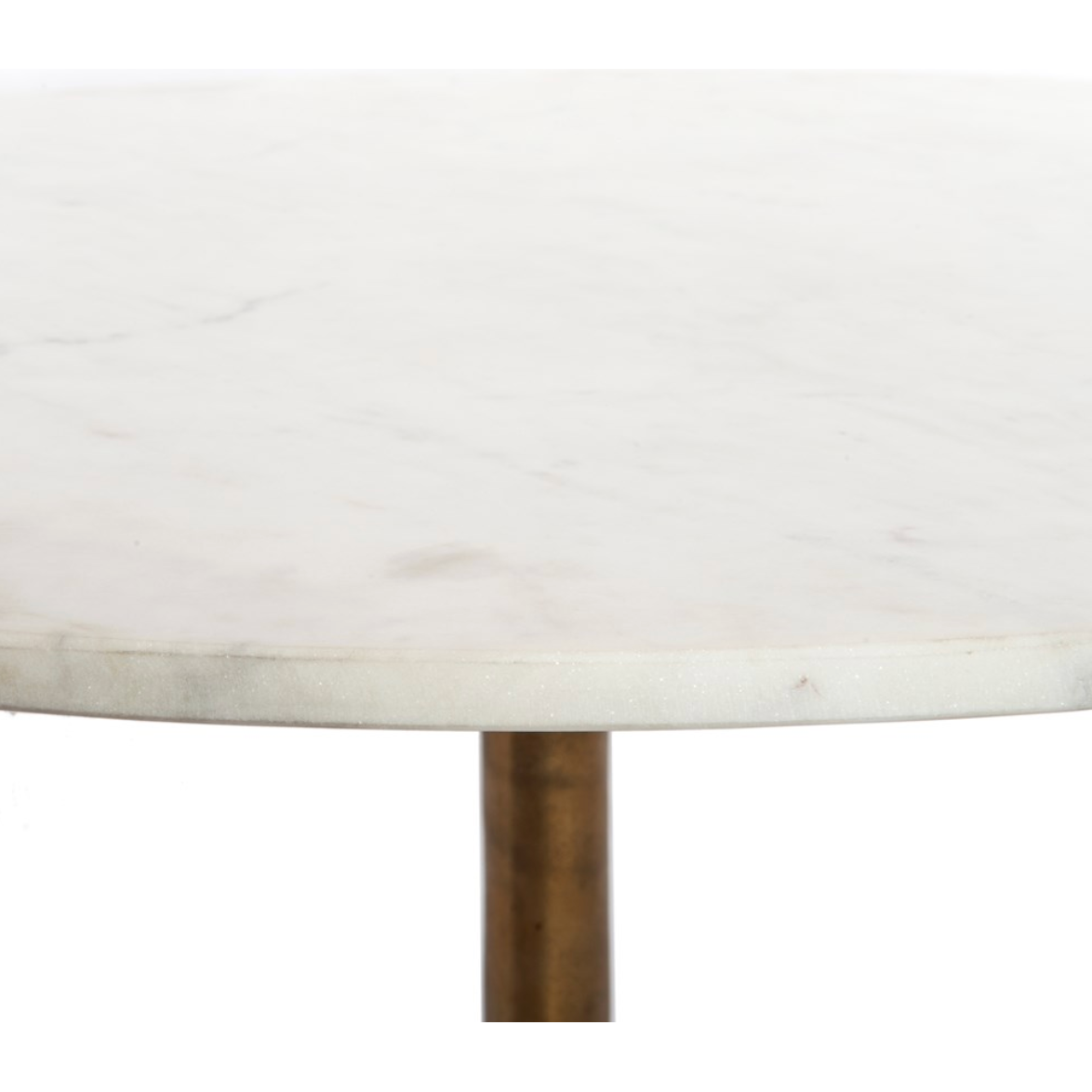 Featuring Helen Round Coffee Table by Four Hands at Amethyst Home. Simple, sophisticated style. The Helen Round Coffee Table has a slim tripod base of raw brass supports a rounded tabletop of polished white marble. Petite scale perfect for smaller spaces or rooms with a sectional.
Overall Dimensions: 32"W x 32"L x 16.50"H
Colors: Raw Brass, Polished White.  Amethyst Home provides interior design, new home construction design consulting, vintage area rugs, and lighting in the San Diego metro area.