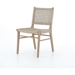 Featuring Delmar Outdoor Dining Chair by Four Hands at Amethyst Home. Simply stylish, indoors or out. Washed brown teak frames woven ivory rope, making a texture-driven statement. Cover or store inside during inclement weather and when not in use.
Overall Dimensions: 20.50"W x 24.25"L x 35"HColors: Ivory Rope, Washed Brown-FscMaterials: 100% Polypropylene.  Amethyst Home provides interior design, new home construction design consulting, vintage area rugs, and lighting in the Scottsdale metro area.