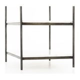 Featuring Tatum Nightstand - Hammered Gray by Four Hands at Amethyst Home. A luxe alternative to nightstands -- this Tatum marble nightstand is sophisticated, easy to style, and we love the proportions with a king sized bed.
Overall Dimensions: 25"W x 18"L x 26"H
Colors: Hammered Grey W/Clear Powder Coat, Polished White MarbleMaterials: Iron, Solid Ma.  Amethyst Home provides interior design, new home construction design consulting, vintage area rugs, and lighting in the Salt Lake City metro area.