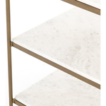 Featuring Felix Nightstand - Antique Brass by Four Hands at Amethyst Home. Add a pop of sophistication to any space. Classic white marble lays three tiers of smooth shelving for plenty of space, while antique brass-finished iron framing places a feminine spin on bedside storage.
Overall Dimensions: 25"W x 18"L x 26"H
Colors: Antique Brass, Polished White .  Amethyst Home provides interior design, new home construction design consulting, vintage area rugs, and lighting in the Washington metro area.