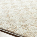 Featuring Becki Owens x Surya Davey Checkered Hand-Knotted Rug by Surya at Amethyst Home. At Amethyst, we are always excited to see what new rug designs Becki Owens x Surya come up with this and this latest launch is soooo good.  The Davey Checkered Hand-Knotted rug is soft to the touch and effortlessly chic in ivory and oatmeal tones.
100% WoolHand Knotted. Amethyst Home provides interior design, new home construction design consulting, vintage area rugs, and lighting in the Nashville metro area.