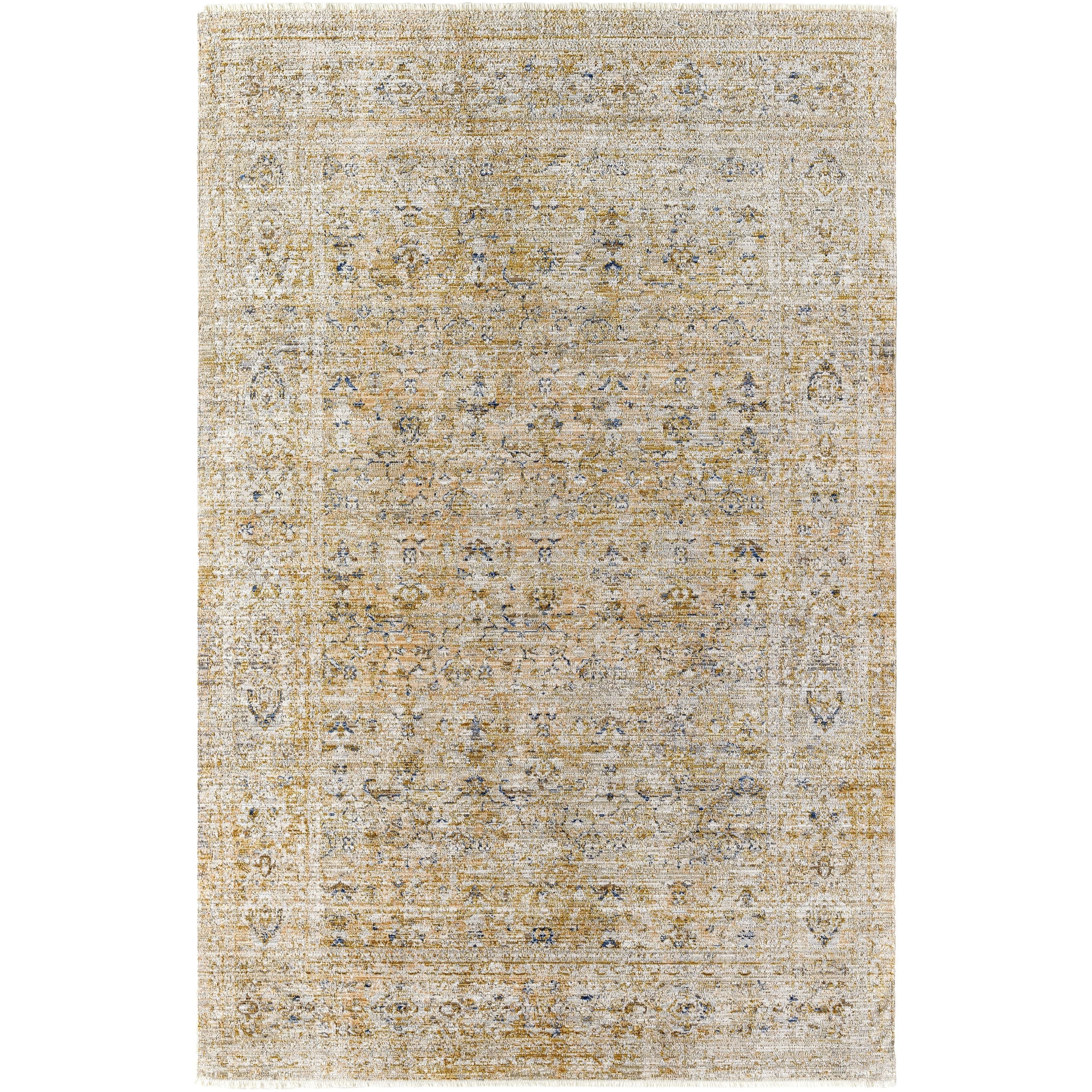 Featuring Becki Owens x Surya Distressed Brown Margaret Rug by Surya at Amethyst Home. The Margaret area rug is a truly special collection from our Becki Owens x Surya line. A beautiful addition to any room, the Margaret area rug features a unique combination of warm neutrals and navy details. Crafted with high-quality polyester, this rug is not only s. Amethyst Home provides interior design, new home construction design consulting, vintage area rugs, and lighting in the Salt Lake City metro area.