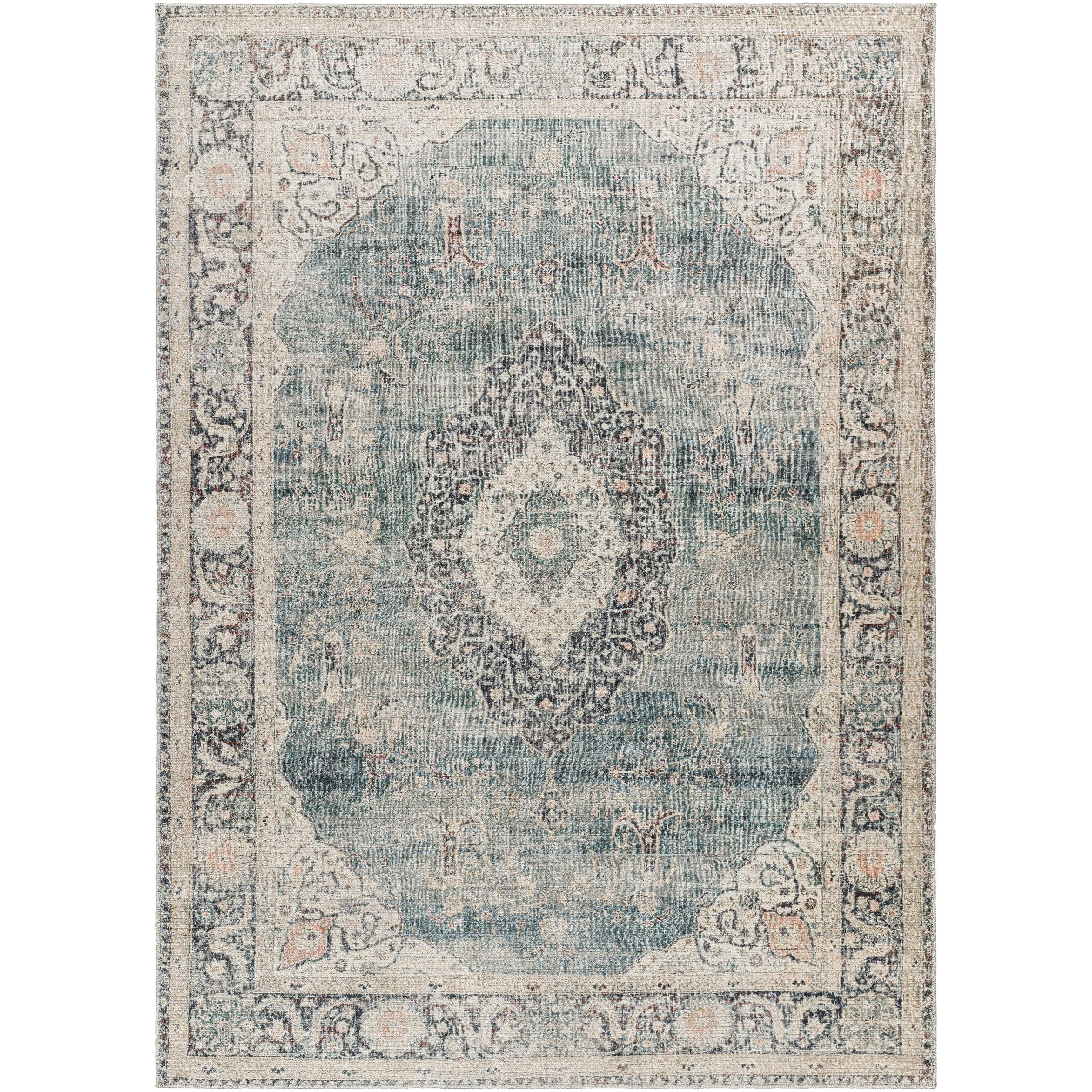 Featuring Becki Owens x Surya Marlene Blue/Cream Rug by Surya at Amethyst Home. Welcome the Marlene area rug into your home and let it be the center of attention! This traditional style rug, designed as a special collaboration piece between Surya and Becki Owens, is a timeless masterpiece perfect for any room. The plush medium pile is machine woven from durabl. Amethyst Home provides interior design, new home construction design consulting, vintage area rugs, and lighting in the Austin metro area.
