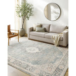 Featuring Becki Owens x Surya Marlene Blue/Cream Rug by Surya at Amethyst Home. Welcome the Marlene area rug into your home and let it be the center of attention! This traditional style rug, designed as a special collaboration piece between Surya and Becki Owens, is a timeless masterpiece perfect for any room. The plush medium pile is machine woven from durab. Amethyst Home provides interior design, new home construction design consulting, vintage area rugs, and lighting in the Houston metro area.