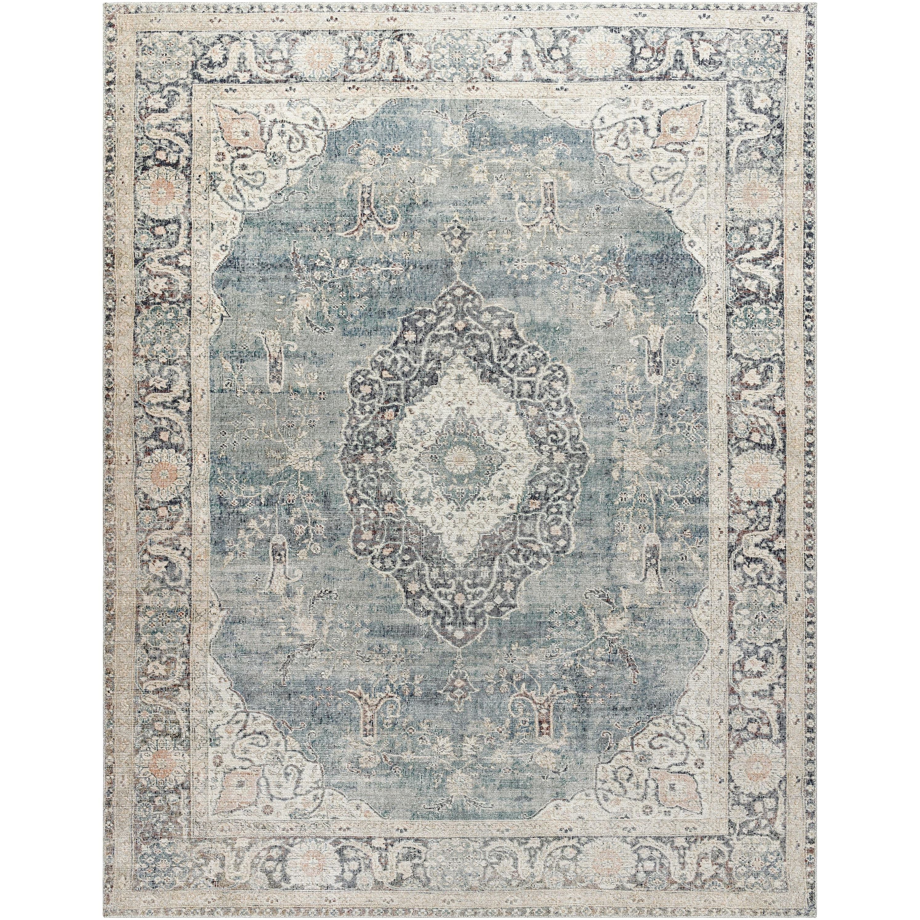 Featuring Becki Owens x Surya Marlene Blue/Cream Rug by Surya at Amethyst Home. Welcome the Marlene area rug into your home and let it be the center of attention! This traditional style rug, designed as a special collaboration piece between Surya and Becki Owens, is a timeless masterpiece perfect for any room. The plush medium pile is machine woven from du. Amethyst Home provides interior design, new home construction design consulting, vintage area rugs, and lighting in the Washington metro area.