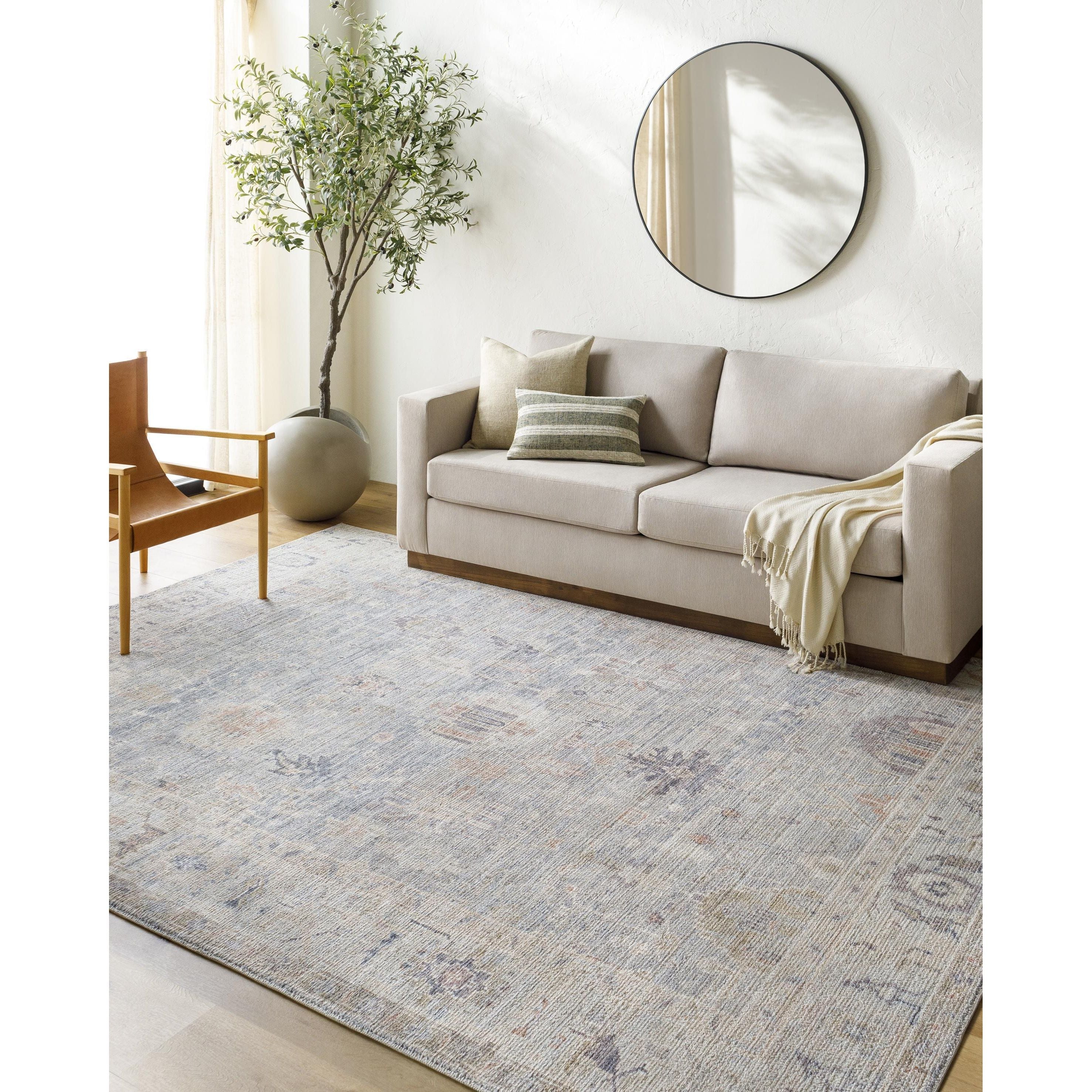Featuring Becki Owens x Surya Marlene Pale Blue Rug by Surya at Amethyst Home. This exquisite Marlene area rug is the perfect addition to any living space. Designed in specifically for our Becki Owens x Surya line, this stunning piece features a vintage-inspired style that is sure to bring a touch of timeless elegance to your home. The polyester constructi. Amethyst Home provides interior design, new home construction design consulting, vintage area rugs, and lighting in the Alpharetta metro area.