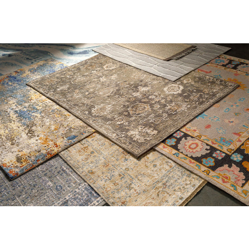 Featuring Eloquent Rug by Surya at Amethyst Home. The simplistic yet compelling rugs from the Eloquent Collection effortlessly serve as the exemplar representation of modern decor. These rugs are hand crafted, radiating an atmosphere that can only be created by a handmade rug. Made with Viscose, Leather in India, and has No Pile. Spot Clean Only, One Year Limited Warranty.
Hand CraftedVis. Amethyst Home provides interior design, new construction, custom furniture, and rugs for Calabasas metro area