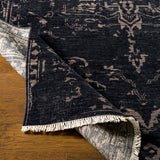 Featuring Festival Dark Charcoal Hand-Knotted Rug by Surya at Amethyst Home. The Festival Collection showcases traditional inspired designs that exemplify timeless styles of elegance, comfort, and sophistication. With their hand knotted construction, these rugs provide a durability that can not be found in other handmade constructions, and boasts the abilit.  Amethyst Home provides interior design, new home construction design consulting, vintage area rugs, and lighting in the Portland metro area.