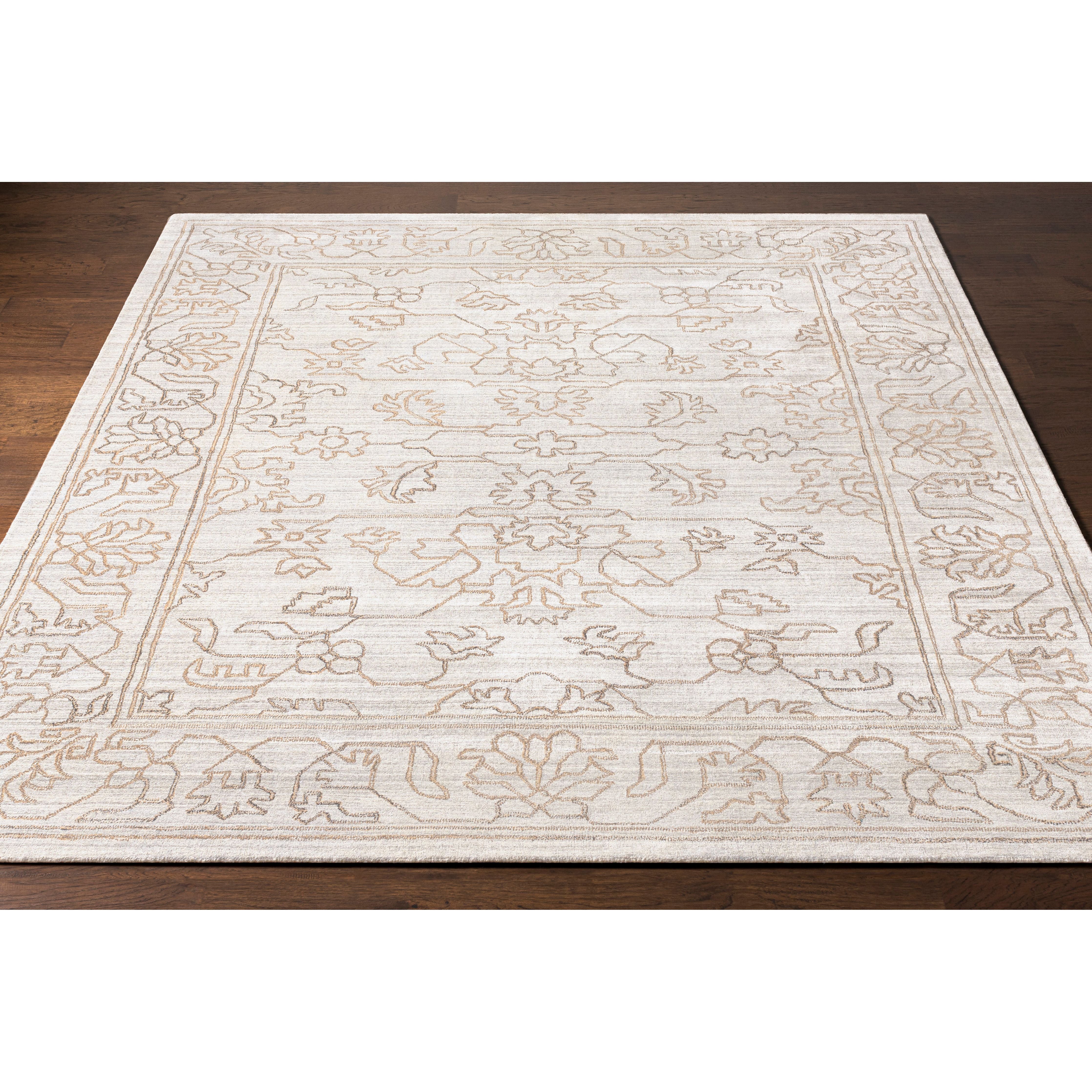 Featuring Hightower Brown Hand-Knotted Rug by Surya at Amethyst Home. The Hightower Collection showcases traditional inspired designs that exemplify timeless styles of elegance, comfort, and sophistication. With their Hand-Knotted construction, these rugs provide a durability that can not be found in other handmade constructions, and boasts the ability to be thoroughly cleaned as it c. Amethyst Home provides interior design, new construction, custom furniture, and area rugs in the Tampa metro area