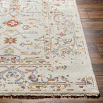 Featuring Kushal Freya Hand-Knotted Rug by Surya at Amethyst Home. The Kushal Freya rug is a stylish vintage-inspired piece crafted from a blend of soft viscose and wool. The lush cream tones, contrasted with pastel highlights, creates a bright and bold statement for any bedroom. The perfect addition for any interior, the Kushal Rug will bring a touch of class to your . Amethyst Home provides interior design, new construction, custom furniture, and area rugs in the Kansas City metro area. KUS-2306