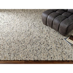 Featuring La Palma Marled Charcoal Hand-Knotted Rug by Surya at Amethyst Home. The simplistic yet compelling rugs from the La Palma Collection effortlessly serve as the exemplar representation of modern decor. With their hand knotted construction, these rugs provide a durability that can not be found in other handmade constructions, and boasts the ability.  Amethyst Home provides interior design, new home construction design consulting, vintage area rugs, and lighting in the Washington metro area.