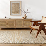 Featuring Molly Rug by Surya at Amethyst Home. This Molly area rug offers a modern style to any room. It is hand-woven from Wool and Jute, making it durable and long lasting. The no-pile construction ensures that the rug will not flatten over time. This beautiful area rug is made in India, and it is recommended to use with a rug pad for extra cushioning and. Amethyst Home provides interior design, new home construction design consulting, vintage area rugs, and lighting in the San Diego metro area.
