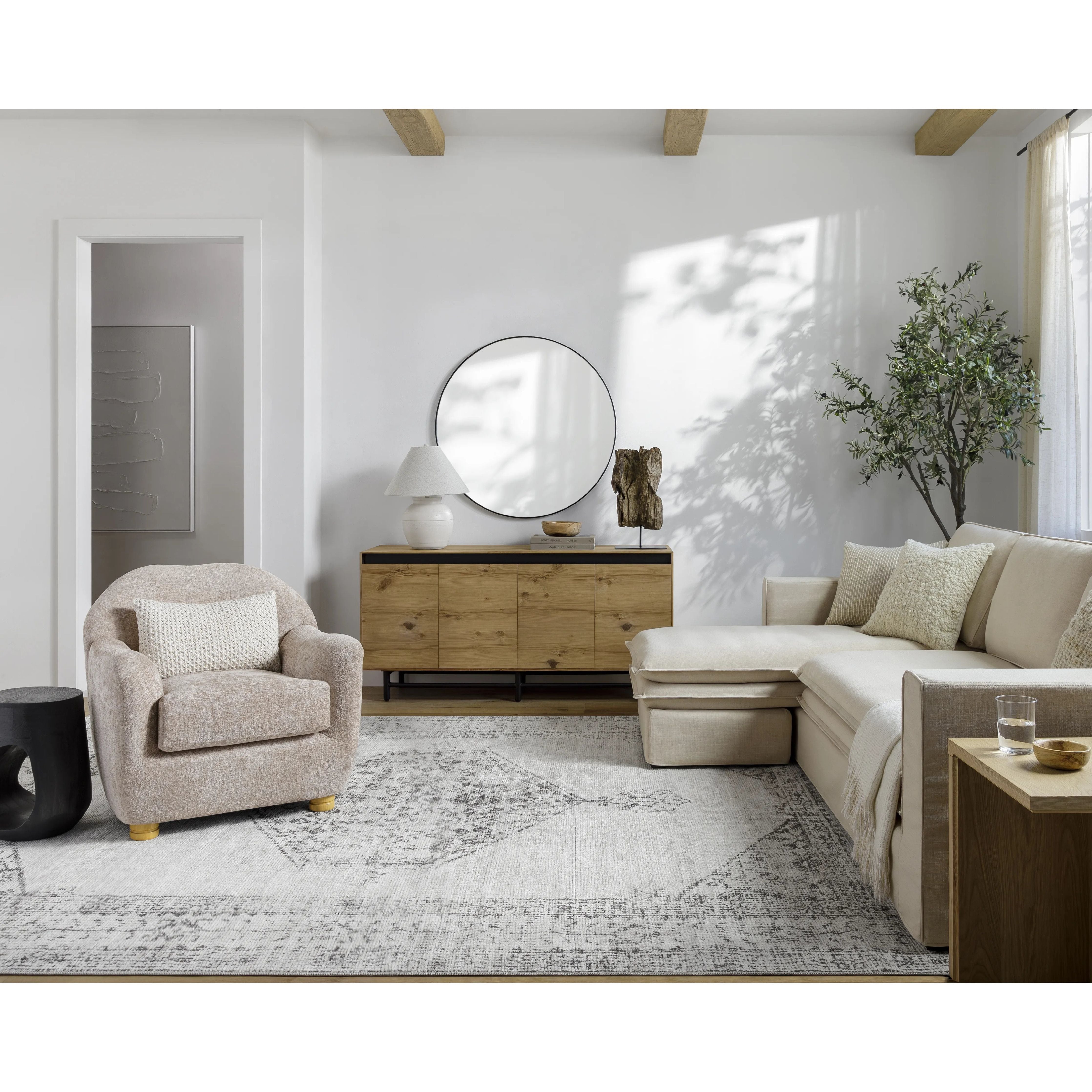 Featuring Olympic Cream/Tan Rug by Surya at Amethyst Home. Elevate any room with the beautiful Olympic Cream/Tan Rug. Made with quality materials and featuring a stunning cream and tan color palette, this rug adds both style and comfort to your home. Its durable construction makes it a long-lasting investment.
100% PolyesterMachine Woven Medium PileThickness: .  Amethyst Home provides interior design, new home construction design consulting, vintage area rugs, and lighting in the Miami metro area.