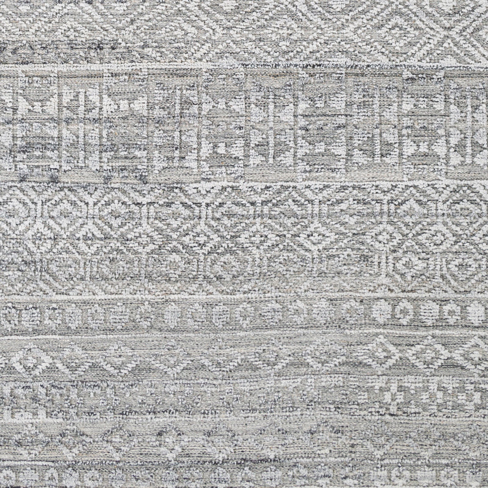 Featuring Pompei Pewter / Silver Hand-Knotted Rug by Surya at Amethyst Home. Add a touch of rustic elegance to your home with the Pompei Pewter / Silver hand-knotted rug. With their hand knotted construction, these washable rugs provide a durability that can not be found in other handmade constructions, and boasts the ability to be thoroughly cleaned as it contains no chemicals that. Amethyst Home provides interior design, new construction, custom furniture, and area rugs in the Boston metro area.