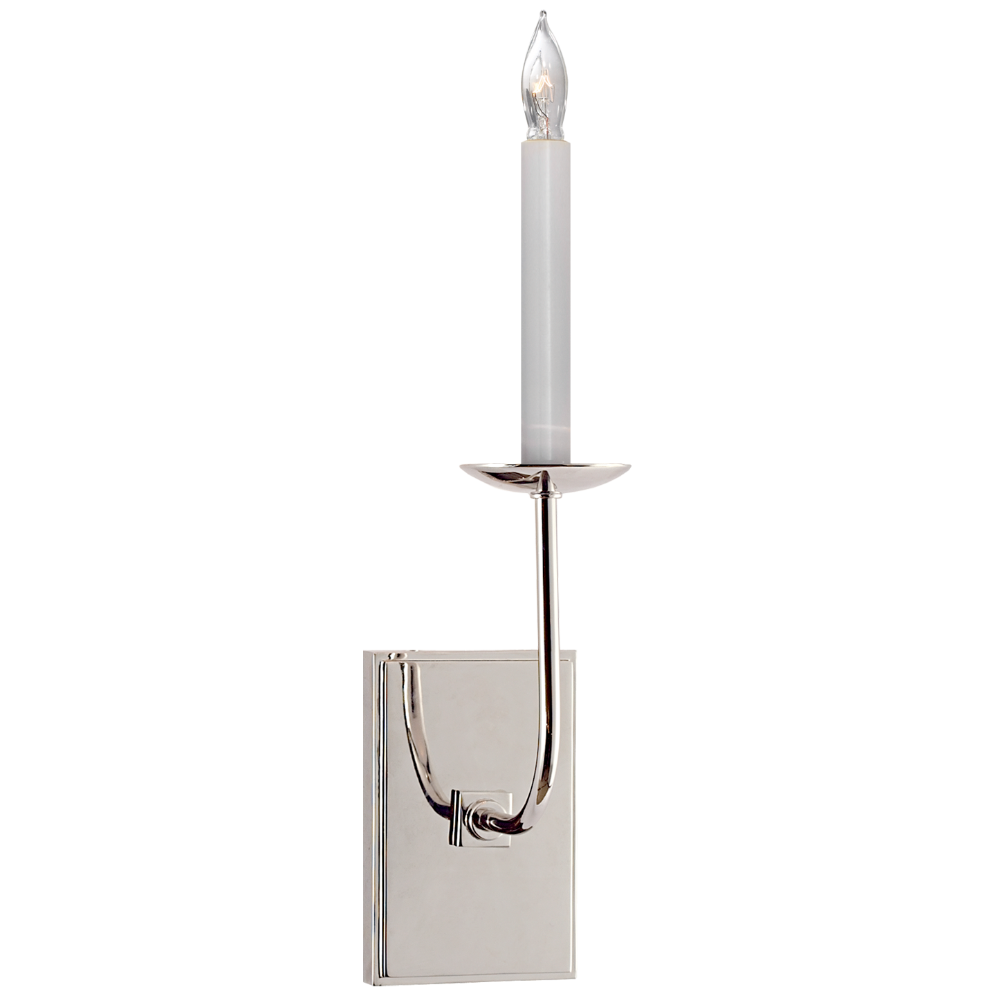 Featuring TT Single Sconce by Visual Comfort at Amethyst Home. The TT Single Sconce by Visual Comfort is sleek and timeless, bringing a gorgeous source of light to any bathroom, hallway, or other area needing extra light.
Overall Dimensions: 4" L x 4" W x 18" HWeight: 3 lbs.  Amethyst Home provides interior design, new home construction design consulting, vintage area rugs, and lighting in the Miami metro area.