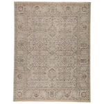 Featuring Tierzah Maison Hand-Knotted Rug by Jaipur Living at Amethyst Home. The vintage-inspired Tierzah Maison Area Rug features an antiqued wash and intricate traditional designs. The Maison wool rug boasts a Persian knot construction and neutral beige, taupe, and gray palette with rich hints of terracotta. This artisan-made rug features fringe trim.  Amethyst Home provides interior design, new home construction design consulting, vintage area rugs, and lighting in the Winter Garden metro area.