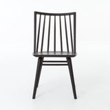 Featuring Windsor Black Oak Dining Chair by Four Hands at Amethyst Home. Try a cleaner, more modern take on the traditional Windsor with our Windsor Dining Chair. This tall beauty is wire-brushed to bring out the cathedral grain in the oak, and stained deep black for lovely contrast with more industrial decor. This chair is super comfortable and perfect for a .  Amethyst Home provides interior design, new home construction design consulting, vintage area rugs, and lighting in the Tampa metro area.