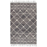 Featuring Vera Rhea Hand-Knotted Rug by Jaipur Living at Amethyst Home. Hand-tufted of wool, the Vera collection by Nikki Chu infuses contemporary spaces with inspiring patterns and versatile colorways. The glam-meets-global Rhea rug features an ivory Moroccan-inspired trellis design that covers the gray and black backdrop with a space-dyed effect. Long.  Amethyst Home provides interior design, new home construction design consulting, vintage area rugs, and lighting in the Laguna Beach metro area.