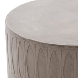 Featuring Colorado End Table by Four Hands at Amethyst Home. Concrete adopts alluring shapes as modern geometry plays with nature's petal form. Dark grey concrete is intricately etched for artistic intrigue. Safe indoors or out. Cover or store indoors during inclement weather or when not in use.
Overall Size: 20"W x 20"L x 20"HColors: Grey ConcreteMat.  Amethyst Home provides interior design, new home construction design consulting, vintage area rugs, and lighting in the Salt Lake City metro area.