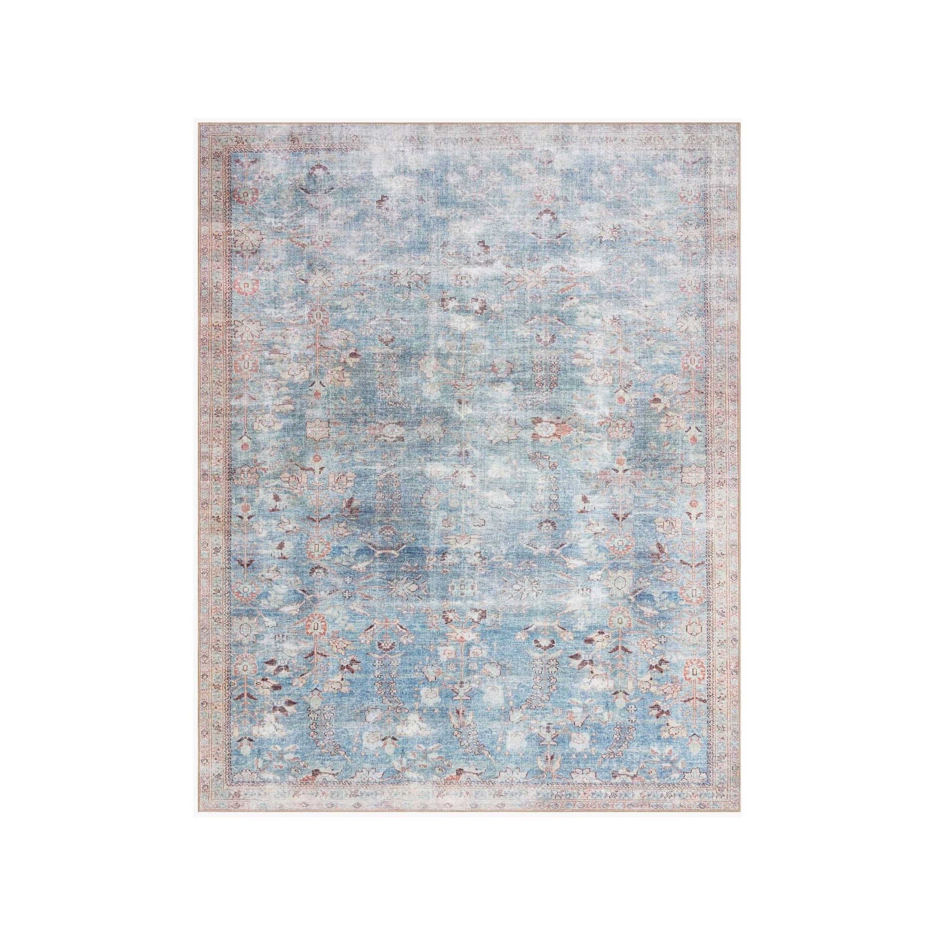 Featuring Wynter Teal / Multi Rug by Loloi at Amethyst Home. Old soul, new spirit. Power-loomed of 100% polyester, the Wynter Teal / Multi area rug showcases a one-of-a-kind vintage or antique area rug look at an affordable price. This rug brings in tones of blue, ivory, and pink and ideal for high traffic areas due to the rug's durability. The rug is perfec.  Amethyst Home provides interior design, new home construction design consulting, vintage area rugs, and lighting in the Seattle metro area.