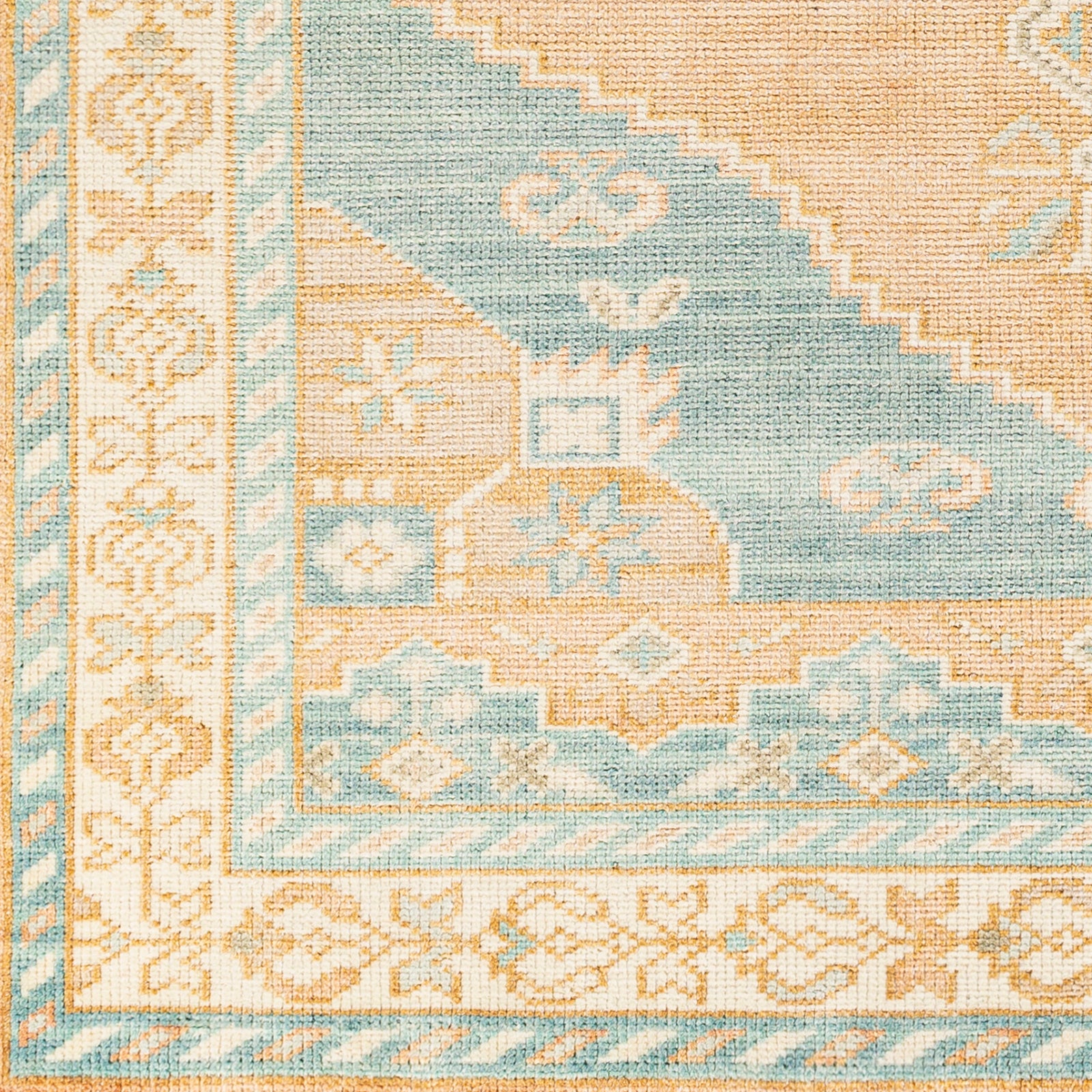 Featuring Anadolu Ocean / Rust Hand-Knotted Rug by Surya at Amethyst Home. The Anadolu Rug Collection showcases traditional inspired designs that exemplify timeless styles of elegance, comfort, and sophistication. With their hand knotted construction, these rugs provide a durability that can not be found in other handmade constructions, and boasts the abil.  Amethyst Home provides interior design, new home construction design consulting, vintage area rugs, and lighting in the San Diego metro area.