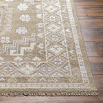 Featuring Almeria Taupe Hand-Knotted Rug by Surya at Amethyst Home. The Almeria Collection showcases traditional inspired designs that exemplify timeless styles of elegance, comfort, and sophistication. With their hand knotted construction, these rugs provide a durability that can not be found in other handmade constructions, and boasts the ability to be .  Amethyst Home provides interior design, new home construction design consulting, vintage area rugs, and lighting in the Washington metro area.