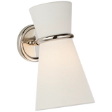 Featuring Clarkson Small Single Pivoting Sconce by Visual Comfort at Amethyst Home. The Clarkson by AERIN presents a minimalist form and offers a variety of lighting positions. Soft, even lighting emanates from slender shades, while brass and matte details suggest a slightly dramatic flair. This is a sophisticated choice for hallways, home libraries, o.  Amethyst Home provides interior design, new home construction design consulting, vintage area rugs, and lighting in the Winter Garden metro area.