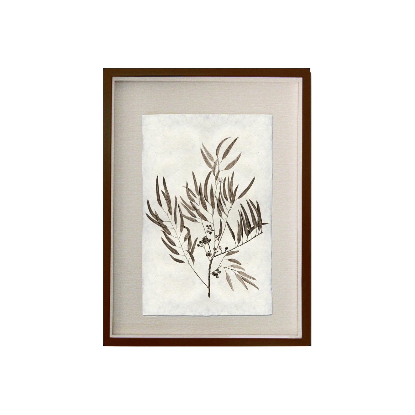 This Eucalyptus #4 is made from raw edge handmade paper from Nepal. Hang in your kitchen, living room, or bedroom to bring the space some organic, raw character! Fine art prints Pencil signature