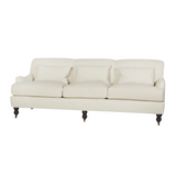 Featuring Beaumont 84" Sofa by Cisco Brothers at Amethyst Home. The Beaumont Sofa by Cisco Brothers is a twist on traditional style, with a piping detail and turned front legs with antique casters. Relax into the comfortable lumber pillows for back support with style. Photographed in Brevard Birch. 
Overall: 84"w x 38"d x 33"hSitting Space: 74"w x 24"dSeat.  Amethyst Home provides interior design, new home construction design consulting, vintage area rugs, and lighting in the Calabasas metro area.