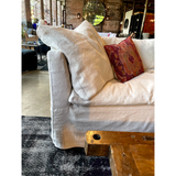 Featuring Havana Sofa Family by Cisco Brothers at Amethyst Home. This cozy Havana Sofa from Cisco Brothers is a wonderful addition to any room. The sofa features a gorgeous rounded frame with a slight taper to the front. This was instant swoon when we saw this at market. As shown slipcovered in Mariet White 100% linen fabric. 
Havana 72" Loveseat: 72"W x 3.  Amethyst Home provides interior design, new home construction design consulting, vintage area rugs, and lighting in the Park City metro area.