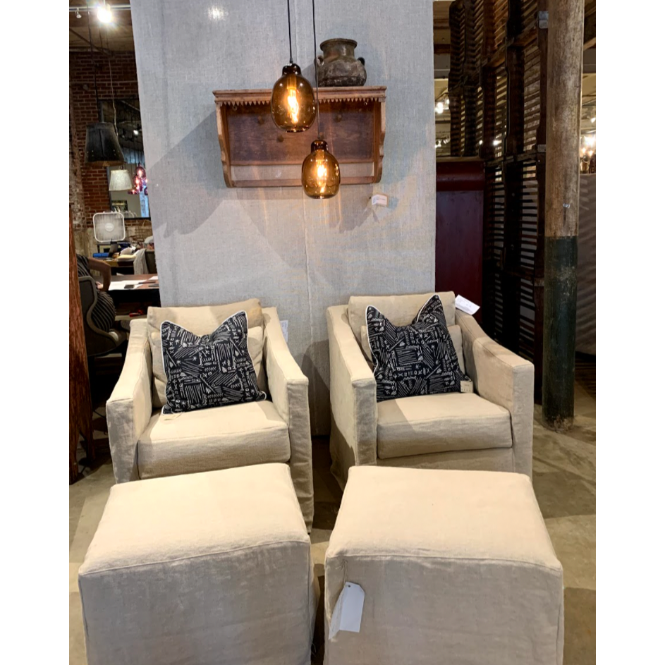 Featuring Rebecca Chair - Essentials by Cisco Brothers at Amethyst Home. The Rebecca Chair by Cisco Brothers has a stunning silhouette draped in a graceful slip skirt with a neat kick-pleat detail. With a lumbar pillow for extra comfort, this tranquil chair will bring relaxation and ease into your home. Photographed in Denim White.
Overall: 30"w x 35"d x 31". Amethyst Home provides interior design, new home construction design consulting, vintage area rugs, and lighting in the Austin metro area.