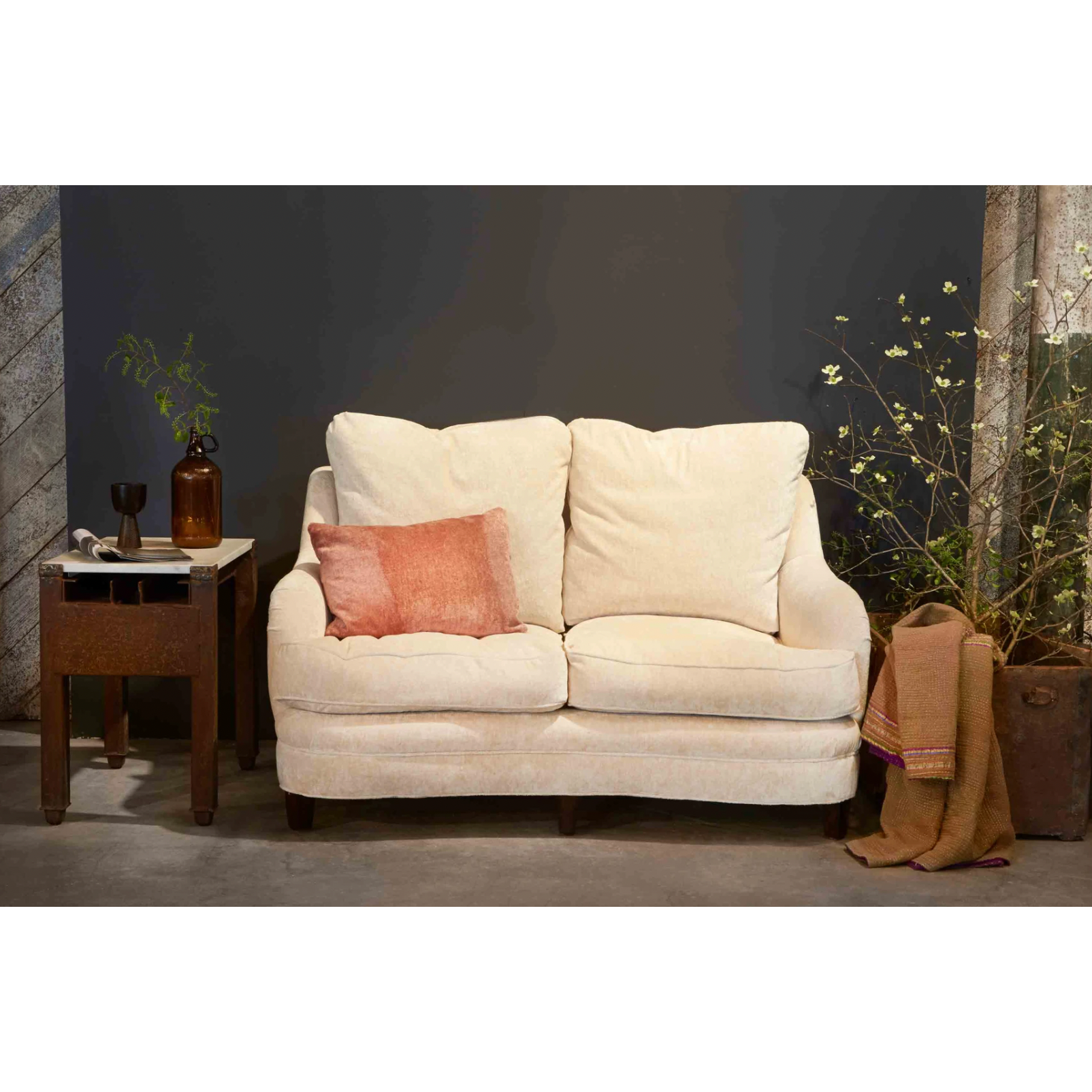 Featuring JD Hedge 52" Loveseat by Cisco Brothers at Amethyst Home. With a petite structure and curved arms, this JD Hedge 52" Loveseat by Cisco Home will be your new favorite place to snuggle with a good book and a warm drink. We'd love to see this featured in your living room, study, or other space!
Overall: 52"W x 30"H x 40"DSitting Space: 43.5"W x 18"D. Amethyst Home provides interior design, new home construction design consulting, vintage area rugs, and lighting in the Charlotte metro area.