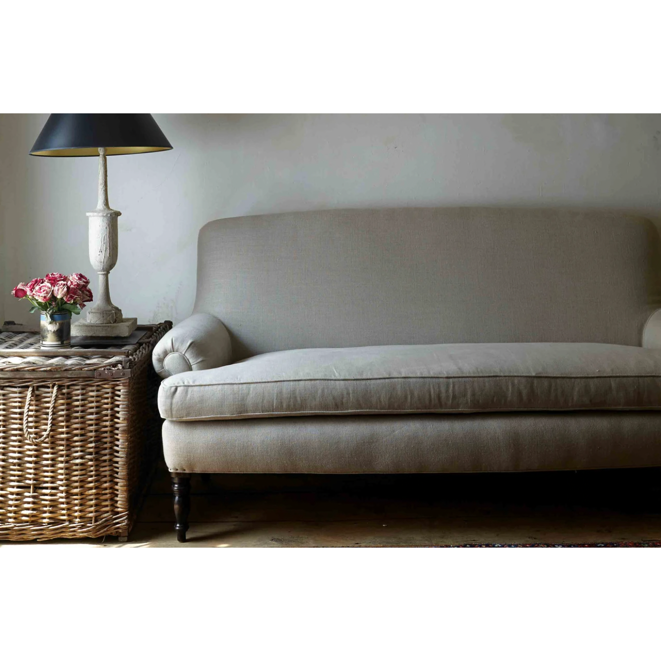 Featuring JD Meadow Sofa by Cisco Brothers at Amethyst Home. This Meadow Sofa - John Derian by Cisco Home features a clean bench seat and rolled arms. A crisp, comfortable piece to add to any living room or den area!
Overall: 70"W x 36"H x 34"DSitting Space: 57"w x 22"dSeat Height: 20"hArm Height: 22"hWeight: 125lbsLeg: 10"h. Amethyst Home provides interior design, new home construction design consulting, vintage area rugs, and lighting in the Nashville metro area.