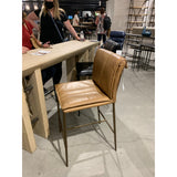 We the love the sleek look the tan top grain leather brings to this Mayer Bar + Counter Stool - Tan -- the perfect stool for any kitchen or bar area.