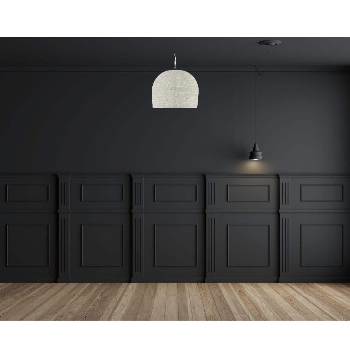 We love the shape of this Piero Chandelier. Made from iron, this brings a light and bright industrial feel to any living room, dining room, or other large area.   H: 19.25" Dia: 22.25"