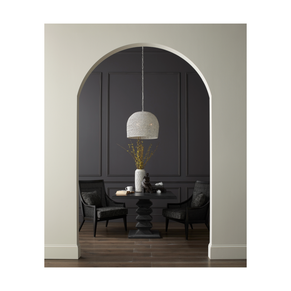 We love the shape of this Piero Chandelier. Made from iron, this brings a light and bright industrial feel to any living room, dining room, or other large area.   H: 19.25" Dia: 22.25"