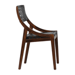 Featuring Camila Dining Chair by Dovetail at Amethyst Home. The details are simply amazing on this Camila Dining Chair. Add extra seating with a side chair that's as much a masterpiece of design as it is comfortable. 
Teak Frame with Full Grain Leather Weaving
Frame in Medium Brown and Black Leather
Size: 21"l x 17"d x 33"h.  Amethyst Home provides interior design, new home construction design consulting, vintage area rugs, and lighting in the Seattle metro area.