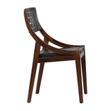 Featuring Camila Dining Chair by Dovetail at Amethyst Home. The details are simply amazing on this Camila Dining Chair. Add extra seating with a side chair that's as much a masterpiece of design as it is comfortable. 
Teak Frame with Full Grain Leather Weaving
Frame in Medium Brown and Black Leather
Size: 21"l x 17"d x 33"h.  Amethyst Home provides interior design, new home construction design consulting, vintage area rugs, and lighting in the Seattle metro area.