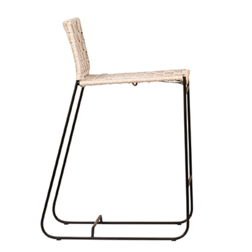 Featuring Ezra Counter Stool by Dovetail at Amethyst Home. We love the natural color rope paired with the iron base of this Ezra Counter Stool. The perfect chair for your indoor or outdoor counter area. 
Powder Coated Iron and Flat Rope
Natural Color Rope with Powder Coated Black Legs
Indoor Outdoor Use
Size: 18"l x 22"d x 34"h.  Amethyst Home provides interior design, new home construction design consulting, vintage area rugs, and lighting in the Omaha metro area.