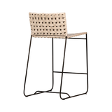 Featuring Ezra Counter Stool by Dovetail at Amethyst Home. We love the natural color rope paired with the iron base of this Ezra Counter Stool. The perfect chair for your indoor or outdoor counter area. 
Powder Coated Iron and Flat Rope
Natural Color Rope with Powder Coated Black Legs
Indoor Outdoor Use
Size: 18"l x 22"d x 34"h.  Amethyst Home provides interior design, new home construction design consulting, vintage area rugs, and lighting in the Salt Lake City metro area.