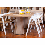 Featuring Jansen Dining Table by Dovetail at Amethyst Home. We love the thick, octagonal legs on this Jansen Dining Table. Made from reclaimed pine, this brings an organic element to any dining room or kitchen area. 
Reclaimed Pine
White Wash
Amethyst Home celebrates natural materials, which often comes with beautiful imperfections. Each piece is made u.  Amethyst Home provides interior design, new home construction design consulting, vintage area rugs, and lighting in the Houston metro area.