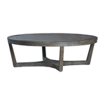 Featuring Malburn Coffee Table by dovetail at Amethyst Home. The Malburn Coffee Table is beautifully constructed from black burnt oak with a unique leg design. Easily adaptable to any living space and decor setting. Due to the nature of the material, do not expose to sunlight.
Size: 55"w x 55"d x 18"h.  Amethyst Home provides interior design, new home construction design consulting, vintage area rugs, and lighting in the Monterey metro area.