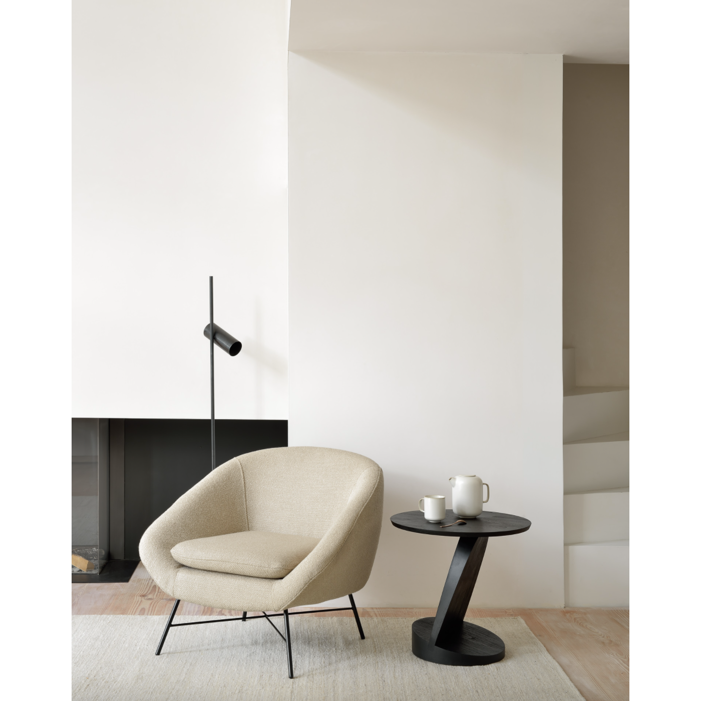 Featuring Barrow Lounge Chair - Off White by Ethnicraft at Amethyst Home. Designed by Jacques Deneef, this Barrow Lounge Chair - Copper has an irresistible vintage vibe. We love the thin metal frame paired with the rich upholstery - a comfortable, timeless chair to add to any space!
Dimensions: 32"w x 31.5"d x 28"h Seat Height: 16.5"
Material: Fabric - 78% P.  Amethyst Home provides interior design, new home construction design consulting, vintage area rugs, and lighting in the Seattle metro area.