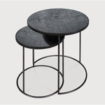 Featuring Nesting Side Table Set - Charcoal by Ethnicraft at Amethyst Home. Featuring a heavy aged mirror surface, this Charcoal Nesting Side Table Set brings a unique look to any space. Place beside the sofa, sitting next to your bed, or as a complementary piece to a work of art, its adaptability offers many possibilities.
Dimensions: 22.5"w x 22.5"d x 2.  Amethyst Home provides interior design, new home construction design consulting, vintage area rugs, and lighting in the Scottsdale metro area.