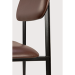 Featuring DC Dining Chair - Chocolate Leather by Ethnicraft at Amethyst Home. This DC Dining Chair is beautiful, minimalistic metal silhouette that would add an air of elegance to your dining table or kitchen. We love the details of the angled metal and the simplicity of this stunning chair.
Dimensions: 17"w x 19"d x 32.5"h Weight: 19 lbs
Seat Height: 20".  Amethyst Home provides interior design, new home construction design consulting, vintage area rugs, and lighting in the Alpharetta metro area.